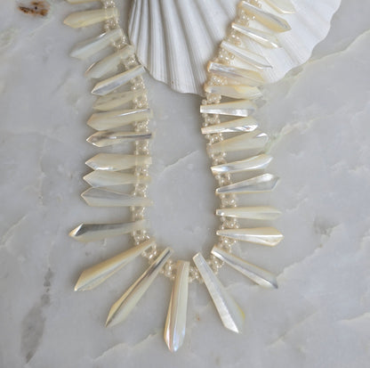 Antique Victorian Mother of Pearl "Pickets and Berries" Necklace