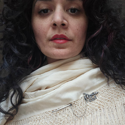 Antique Edwardian Sterling Silver Sword Jabot Pin