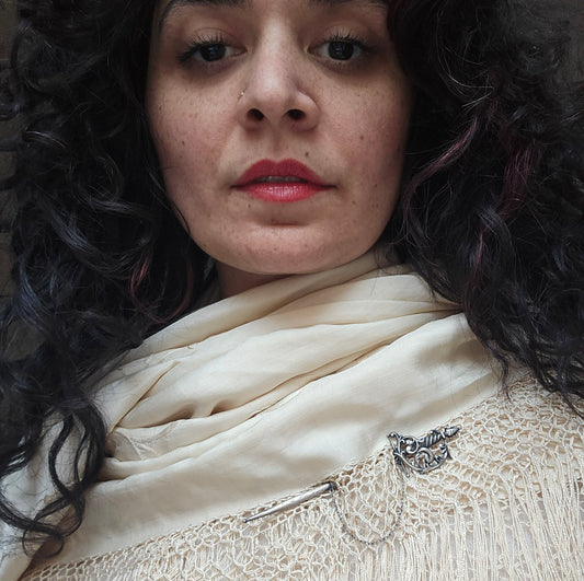 Antique Edwardian Sterling Silver Sword Jabot Pin