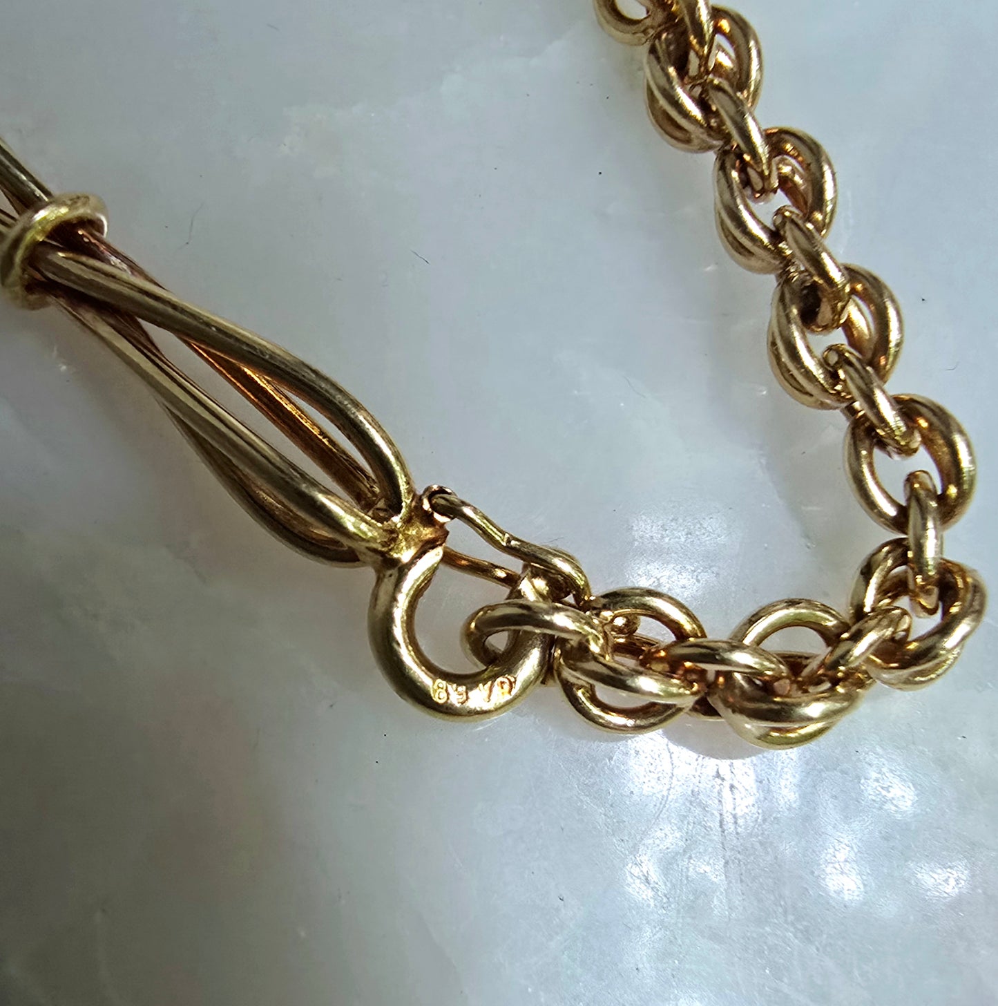Antique Victorian 15k Gold Heavy Fancy Link Chain