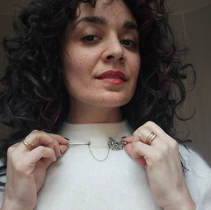 Antique Edwardian Sterling Silver Sword Jabot Pin