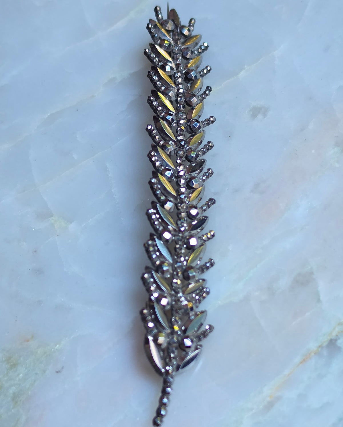Antique Georgian/Victorian Cut Steel Wheat Sheaf Pin
