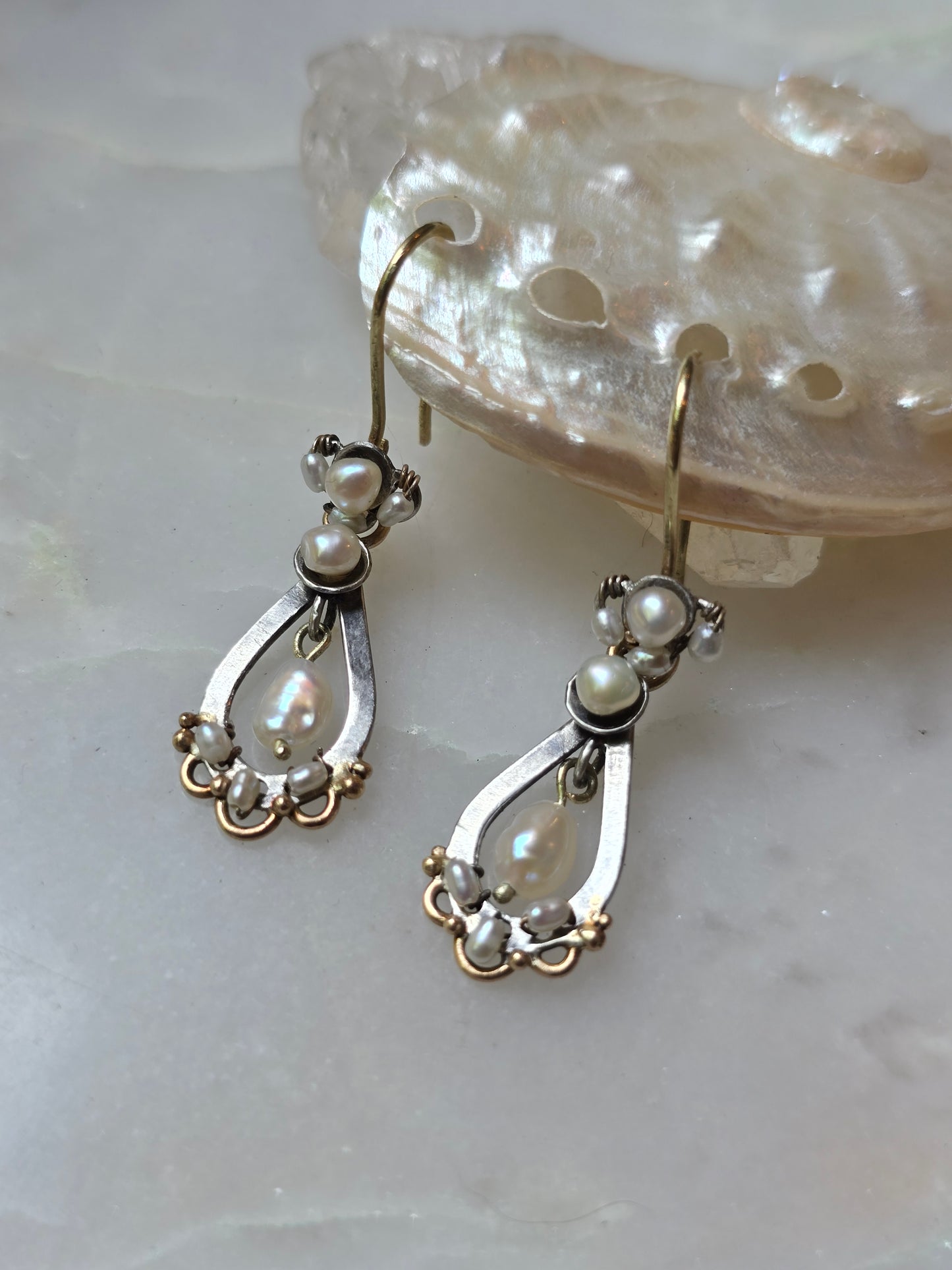 Adelaide Transformable Gold and Silver Pearl Earrings