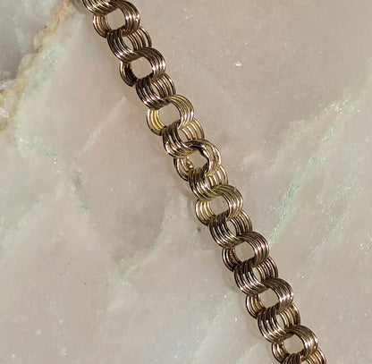 Vintage Russian 14k Rose Gold Flat Link Chain