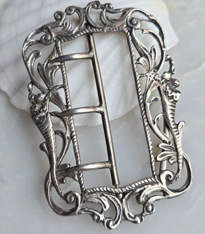 Antique Victorian Silver Cornucopia Buckle