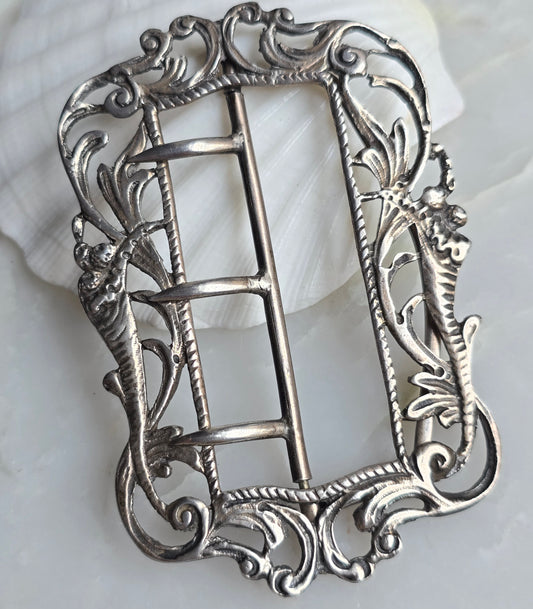 Antique Victorian Silver Cornucopia Buckle