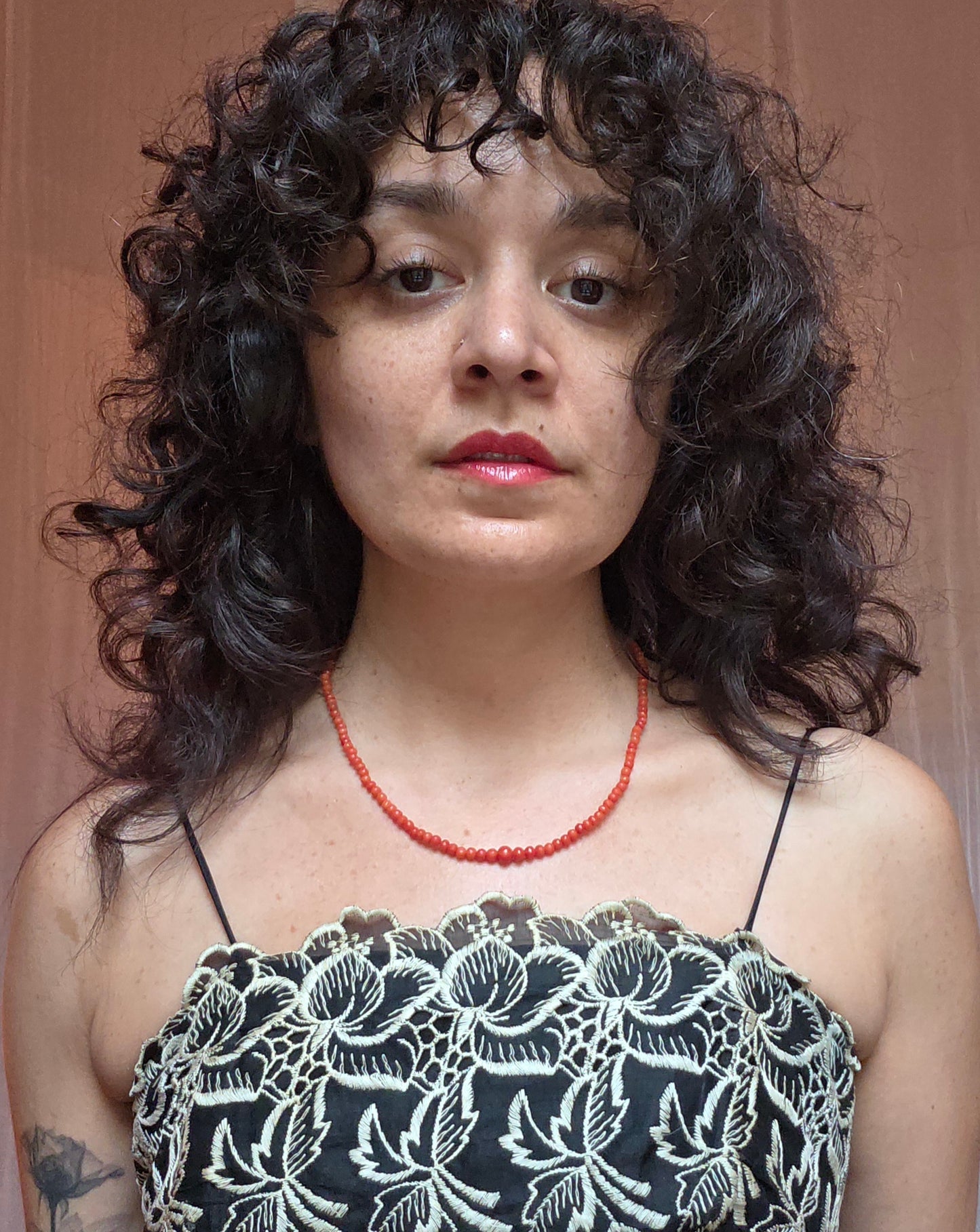 Antique Edwardian Red Mediterranean Coral Graduated Bead Necklace