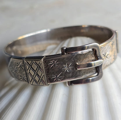 Vintage Victorian Revival Buckle Bangle Bracelet