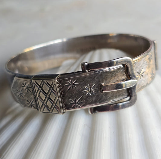Vintage Victorian Revival Buckle Bangle Bracelet