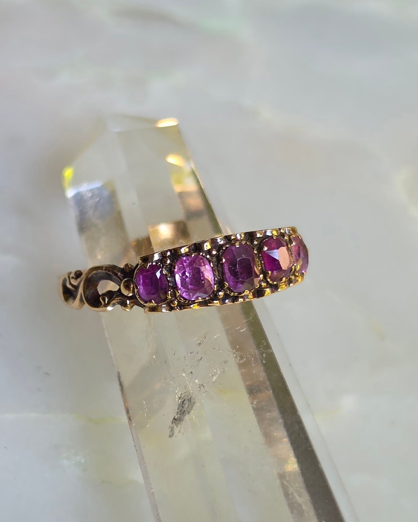 Antique Georgian 5 Stone Ruby Ring