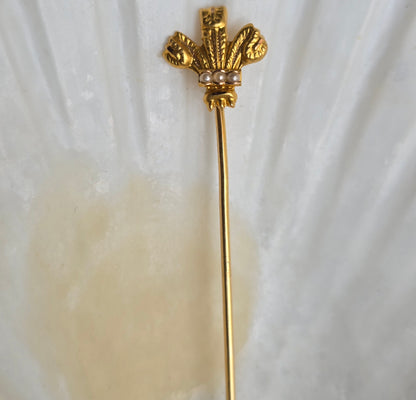 Antique "Prince of Wales" Feathers Stickpin