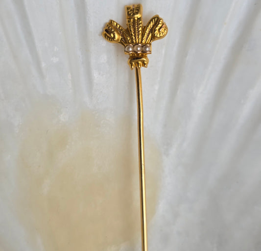 Antique "Prince of Wales" Feathers Stickpin