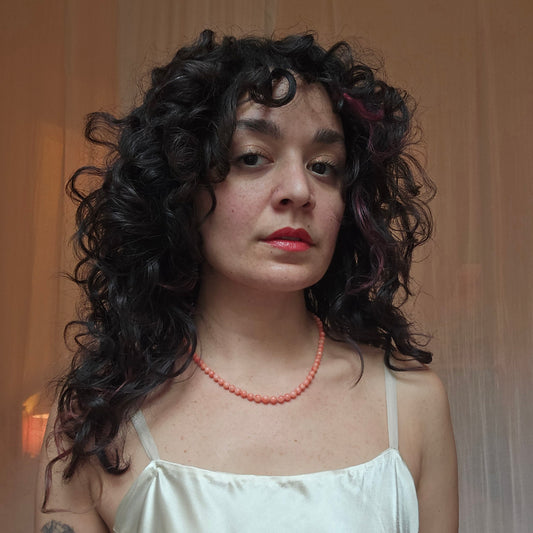 Vintage Mid Century Salmon Coral Necklace