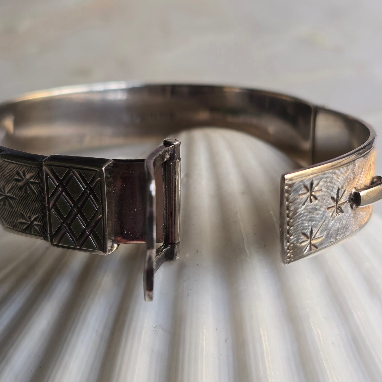 Vintage Victorian Revival Buckle Bangle Bracelet