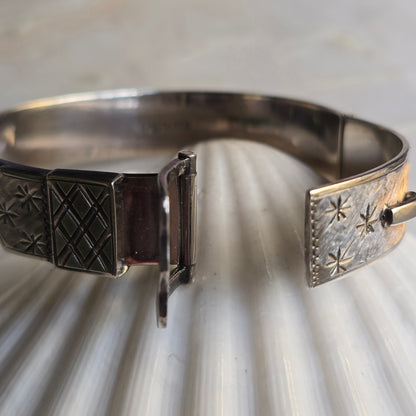 Vintage Victorian Revival Buckle Bangle Bracelet