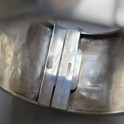 Antique Victorian Sterling Silver Engraved Aesthetic Movement Bangle