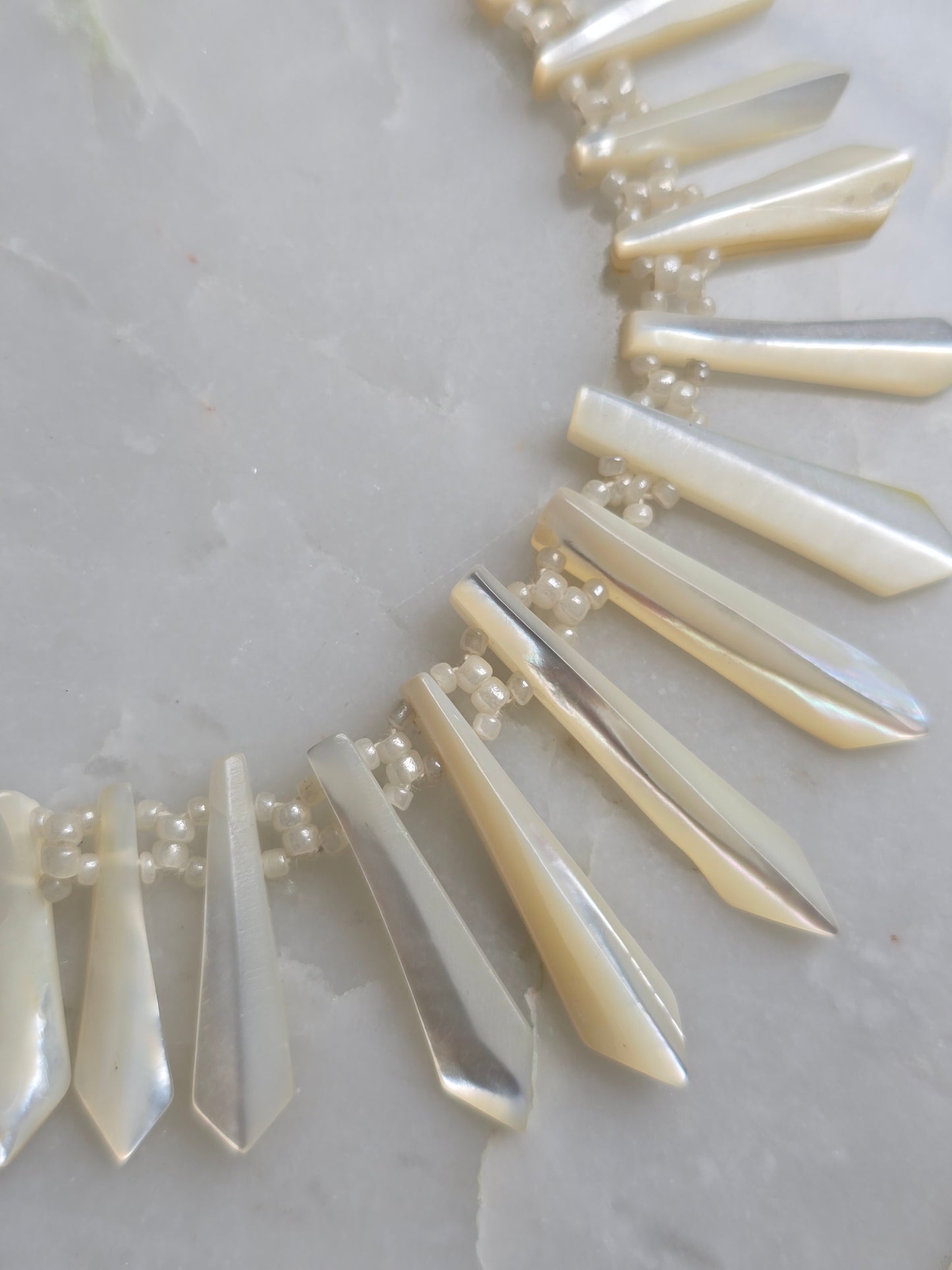 Antique Victorian Mother of Pearl "Pickets and Berries" Necklace