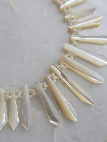 Antique Victorian Mother of Pearl "Pickets and Berries" Necklace