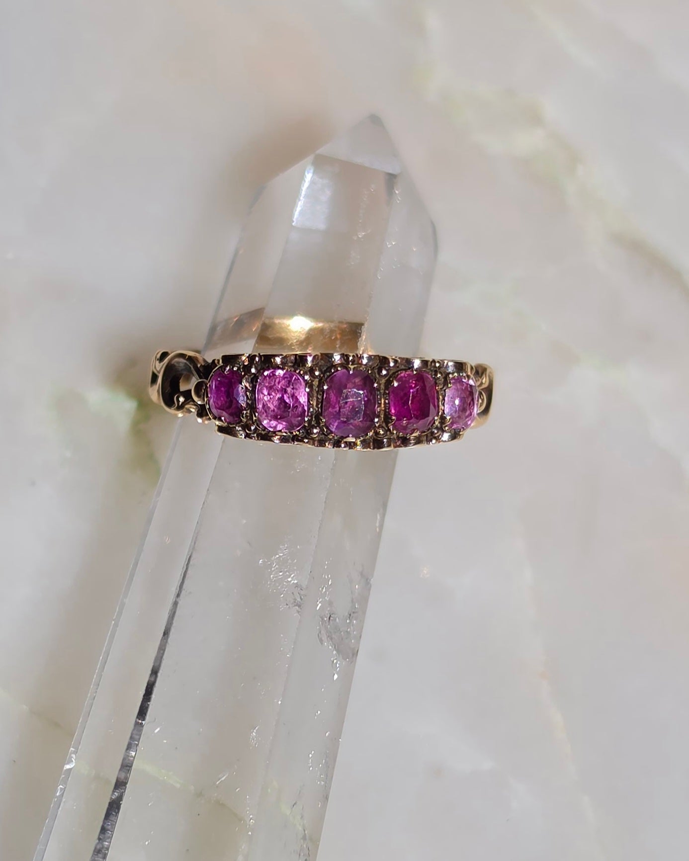 Antique Georgian 5 Stone Ruby Ring
