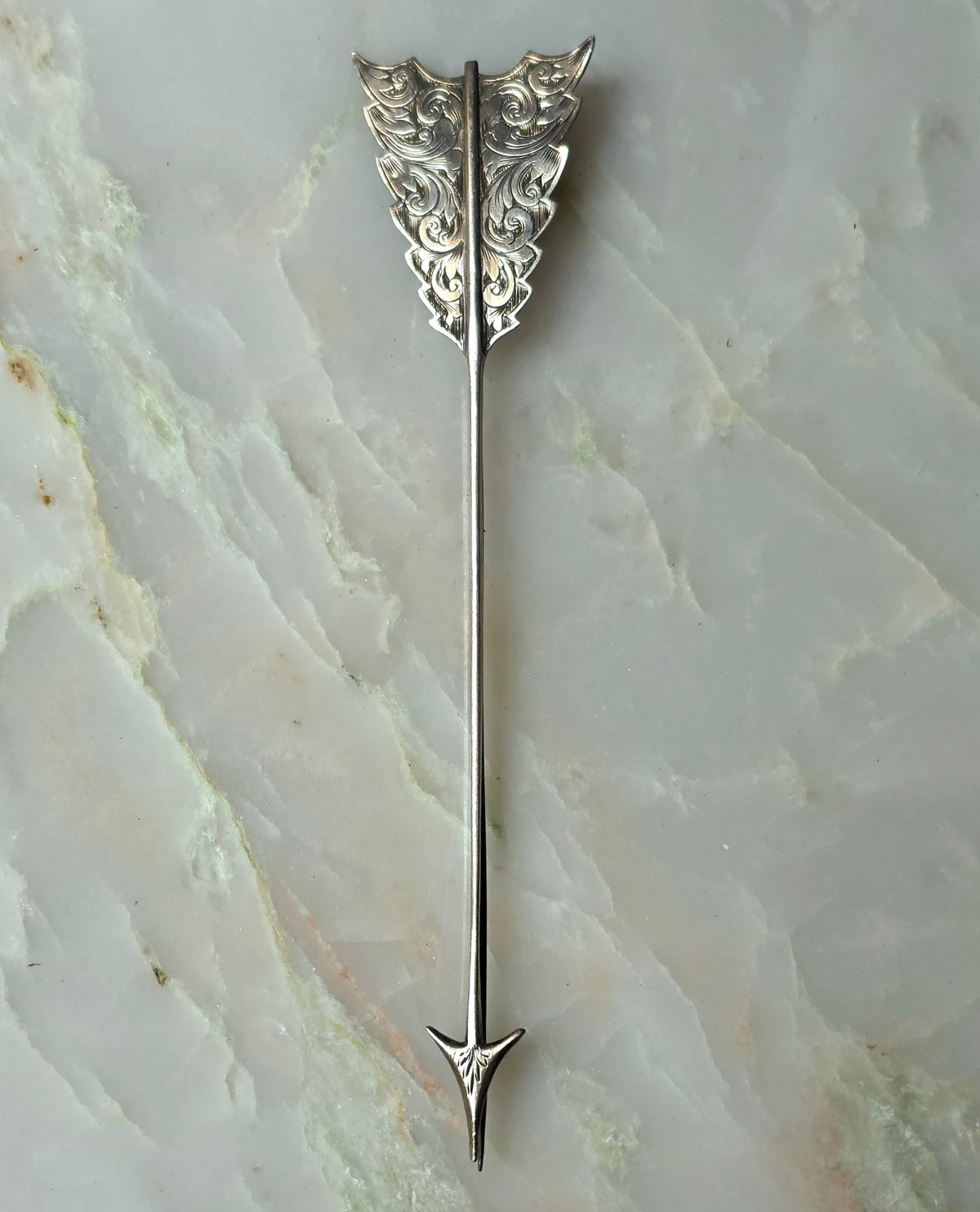 Antique Victorian Silver Cupid's Arrow Pin