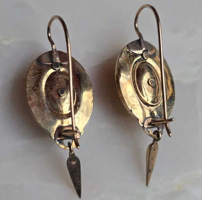 Antique Victorian Enameled Mourning Demi-Parure