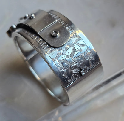Antique Victorian Sterling Silver Buckle Bracelet