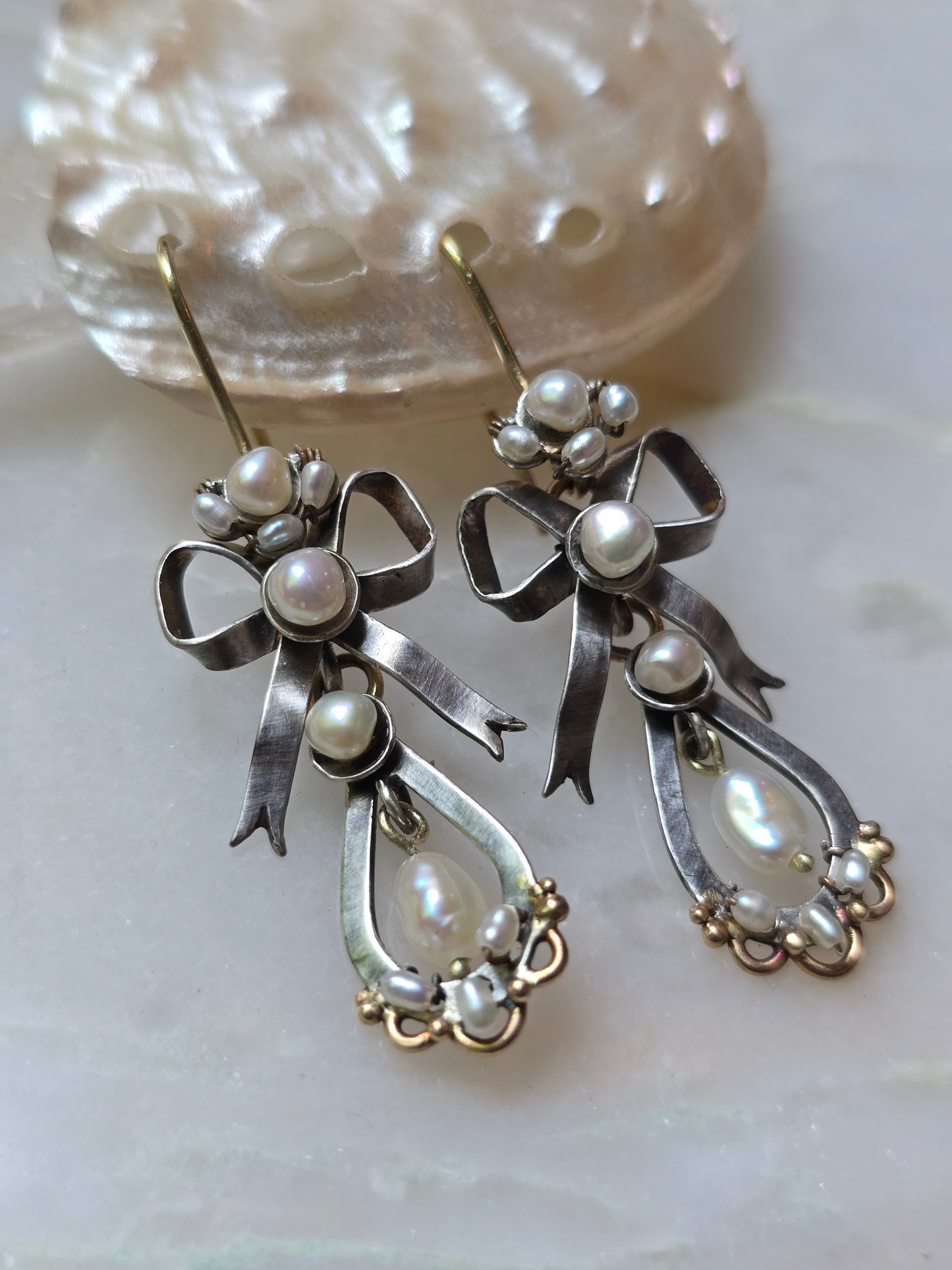 Adelaide Transformable Gold and Silver Pearl Earrings