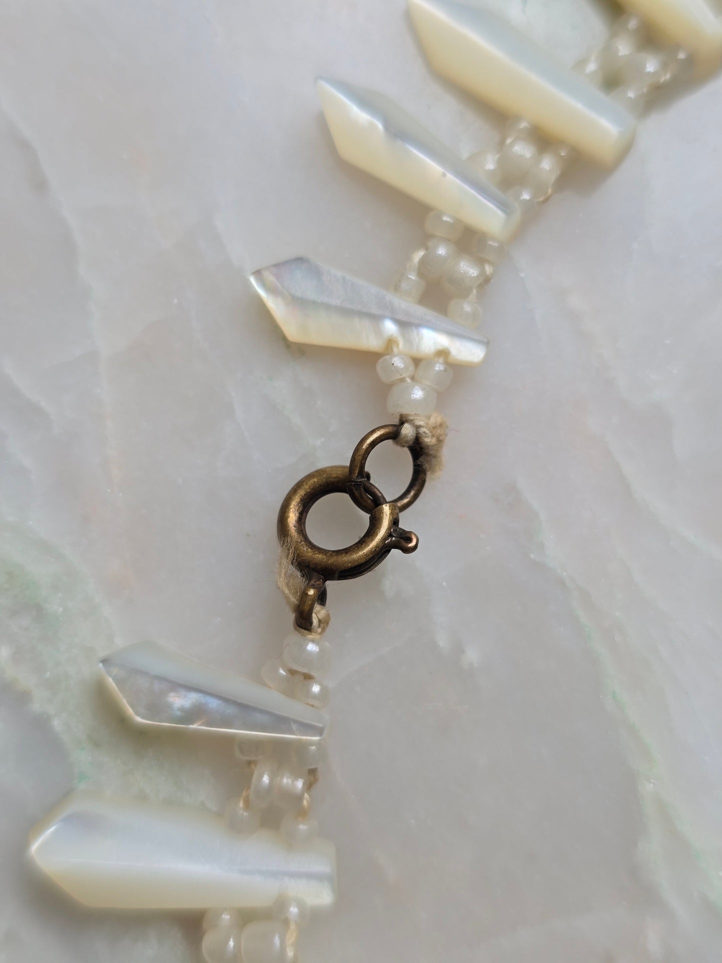 Antique Victorian Mother of Pearl "Pickets and Berries" Necklace