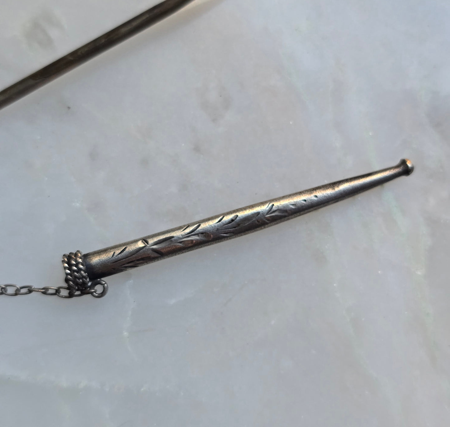 Antique Edwardian Sterling Silver Sword Jabot Pin