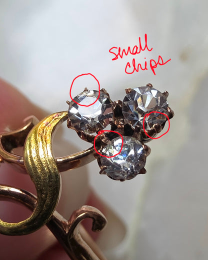 Antique Art Nouveau Two-Tone Gold Bypass Ring