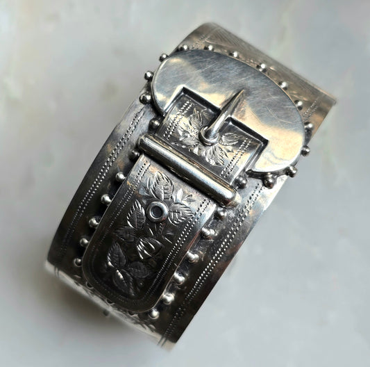 Antique Victorian Silver Buckle Bracelet