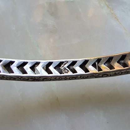 Antique Art Deco Silver and Hand Cut Paste Bangle